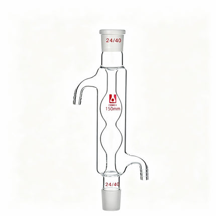 Borosilicate Glass Allihn Condenser Lab Reflux & Distillation Bulb Condenser 24/40 Joint Jacket Length 100mm to 600mm