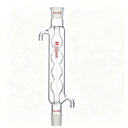 Borosilicate Glass Allihn Condenser Lab Reflux & Distillation Bulb Condenser 24/40 Joint Jacket Length 100mm to 600mm