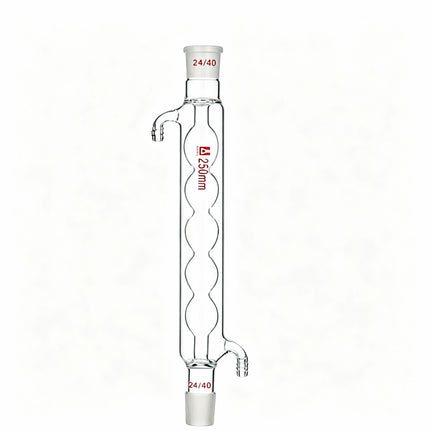 Borosilicate Glass Allihn Condenser Lab Reflux & Distillation Bulb Condenser 24/40 Joint Jacket Length 100mm to 600mm