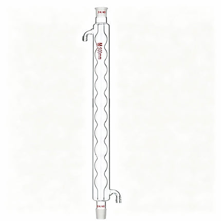 Borosilicate Glass Allihn Condenser Lab Reflux & Distillation Bulb Condenser 24/40 Joint Jacket Length 100mm to 600mm