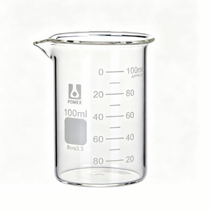 Professional Low Form Griffin Beaker Double Scale Graduation Borosilicate 3.3 Glass Beaded Rim Autoclavable Laboratory Grade