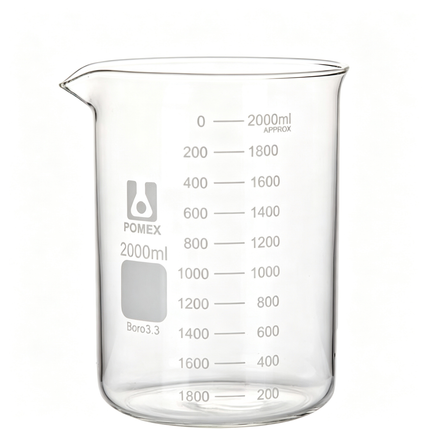 Professional Low Form Griffin Beaker Double Scale Graduation Borosilicate 3.3 Glass Beaded Rim Autoclavable Laboratory Grade