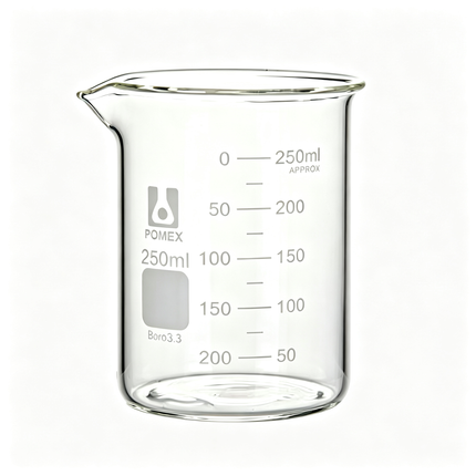 Professional Low Form Griffin Beaker Double Scale Graduation Borosilicate 3.3 Glass Beaded Rim Autoclavable Laboratory Grade