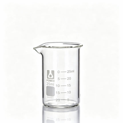 Professional Low Form Griffin Beaker Double Scale Graduation Borosilicate 3.3 Glass Beaded Rim Autoclavable Laboratory Grade