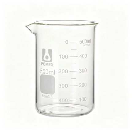 Professional Low Form Griffin Beaker Double Scale Graduation Borosilicate 3.3 Glass Beaded Rim Autoclavable Laboratory Grade