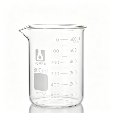 Professional Low Form Griffin Beaker Double Scale Graduation Borosilicate 3.3 Glass Beaded Rim Autoclavable Laboratory Grade