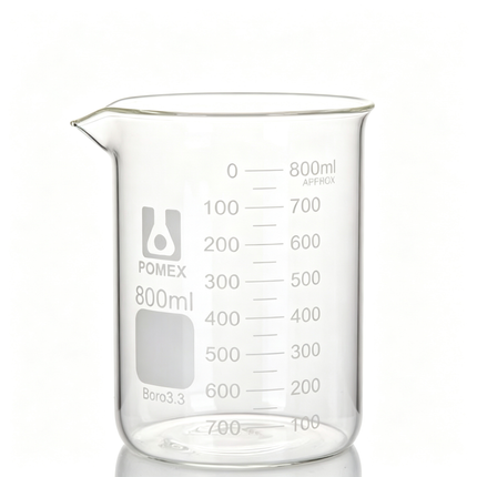 Professional Low Form Griffin Beaker Double Scale Graduation Borosilicate 3.3 Glass Beaded Rim Autoclavable Laboratory Grade