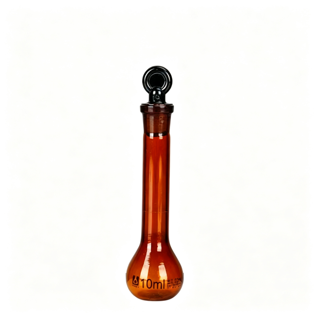 Professional Glass Volumetric Flask Amber with Ground Stopper Borosilicate 3.3 Class A Heavy Wall Laboratory Grade