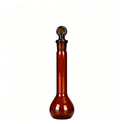 Professional Glass Volumetric Flask Amber with Ground Stopper Borosilicate 3.3 Class A Heavy Wall Laboratory Grade