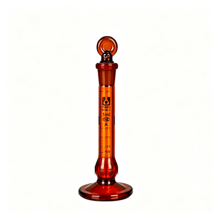 Laboratory Glass Volumetric Flask Amber with Base Ground Stopper 1ml 2ml 5ml 10ml