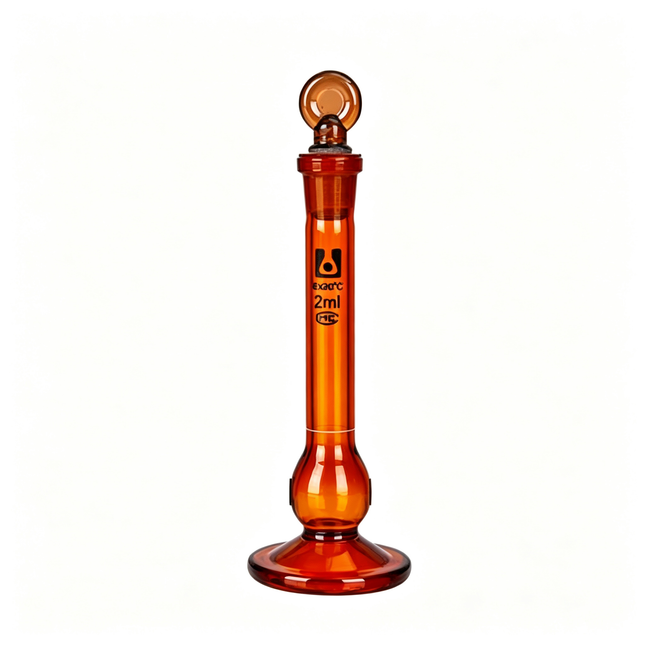 Laboratory Glass Volumetric Flask Amber with Base Ground Stopper 1ml 2ml 5ml 10ml