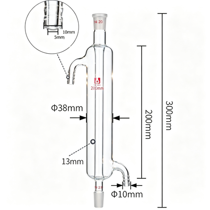 Professional Laboratory Glass Liebig Condenser Lab Chemistry Distillation Column 14/20 Joint