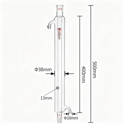 Laboratory Borosilicate 3.3 Glass Liebig Condenser Lab Chemistry Distillation Column 19/22 Joint