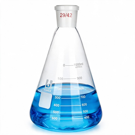 Graduated Laboratory Erlenmeyer Flask Borosilicate Glass with 29/42 Outer Joint 25ml 50ml 100ml 200ml 250ml 500ml 1000ml 3000ml