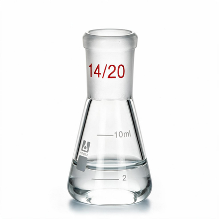 Laboratory Glassware Borosilicate Graduation Erlenmeyer Flask with 14/20 Joint 10ml 50ml