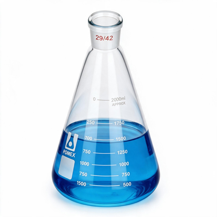 Graduated Laboratory Erlenmeyer Flask Borosilicate Glass with 29/42 Outer Joint 25ml 50ml 100ml 200ml 250ml 500ml 1000ml 3000ml