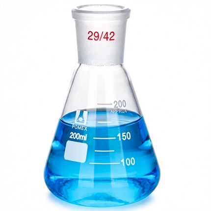 Graduated Laboratory Erlenmeyer Flask Borosilicate Glass with 29/42 Outer Joint 25ml 50ml 100ml 200ml 250ml 500ml 1000ml 3000ml