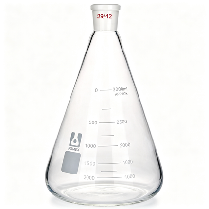 Graduated Laboratory Erlenmeyer Flask Borosilicate Glass with 29/42 Outer Joint 25ml 50ml 100ml 200ml 250ml 500ml 1000ml 3000ml