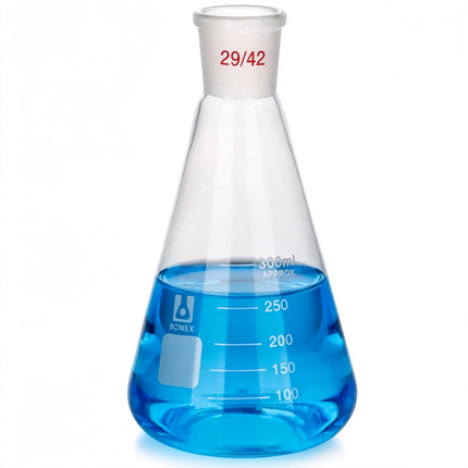 Graduated Laboratory Erlenmeyer Flask Borosilicate Glass with 29/42 Outer Joint 25ml 50ml 100ml 200ml 250ml 500ml 1000ml 3000ml
