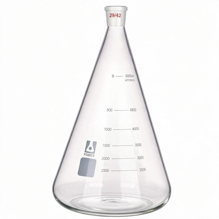 Graduated Laboratory Erlenmeyer Flask Borosilicate Glass with 29/42 Outer Joint 25ml 50ml 100ml 200ml 250ml 500ml 1000ml 3000ml