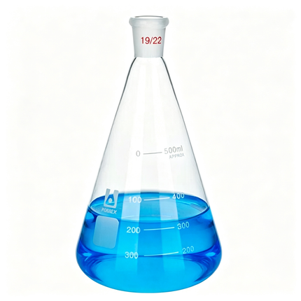 Borosilicate Glass Erlenmeyer Flask 19/22 Joint 25ml 50ml 100ml 250ml 500ml 1000ml