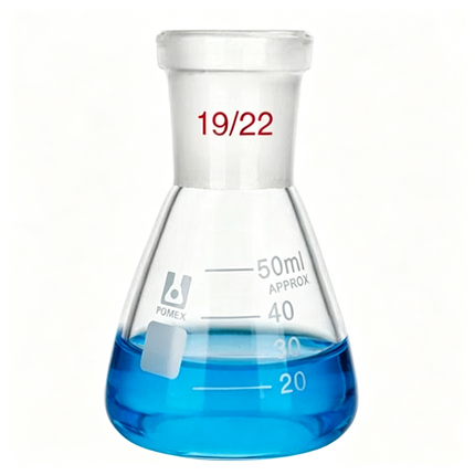 Borosilicate Glass Erlenmeyer Flask 19/22 Joint 25ml 50ml 100ml 250ml 500ml 1000ml