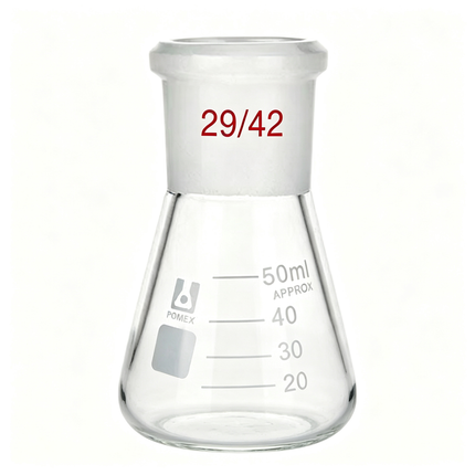 Graduated Laboratory Erlenmeyer Flask Borosilicate Glass with 29/42 Outer Joint 25ml 50ml 100ml 200ml 250ml 500ml 1000ml 3000ml