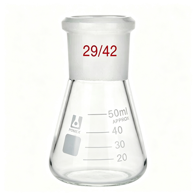 Graduated Laboratory Erlenmeyer Flask Borosilicate Glass with 29/42 Outer Joint 25ml 50ml 100ml 200ml 250ml 500ml 1000ml 3000ml