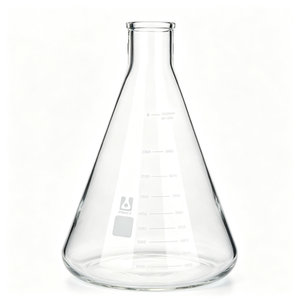 Borosilicate Glass Erlenmeyer Conical Flask Narrow Reinforced Rim Capacity 10ml to 10000ml