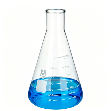 Borosilicate Glass Erlenmeyer Conical Flask Narrow Reinforced Rim Capacity 10ml to 10000ml