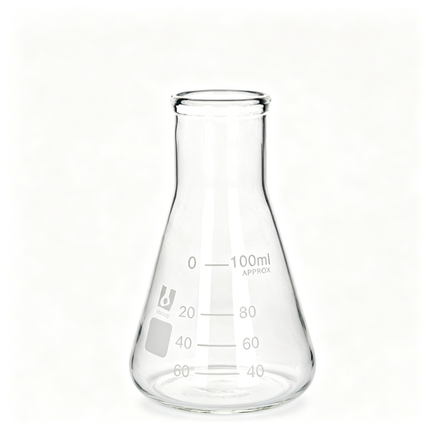 Borosilicate Glass Erlenmeyer Conical Flask Narrow Reinforced Rim Capacity 10ml to 10000ml