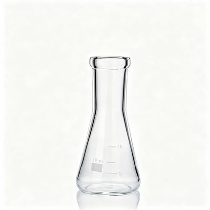 Borosilicate Glass Erlenmeyer Conical Flask Narrow Reinforced Rim Capacity 10ml to 10000ml