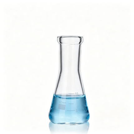 Borosilicate Glass Erlenmeyer Conical Flask Narrow Reinforced Rim Capacity 10ml to 10000ml