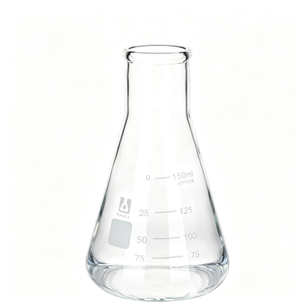 Borosilicate Glass Erlenmeyer Conical Flask Narrow Reinforced Rim Capacity 10ml to 10000ml