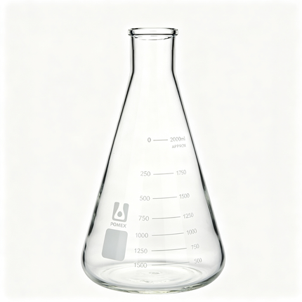 Borosilicate Glass Erlenmeyer Conical Flask Narrow Reinforced Rim Capacity 10ml to 10000ml