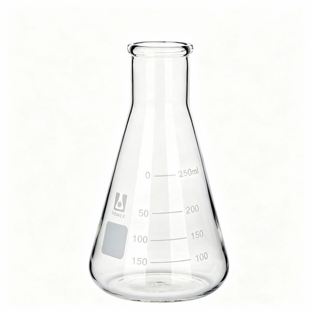Borosilicate Glass Erlenmeyer Conical Flask Narrow Reinforced Rim Capacity 10ml to 10000ml