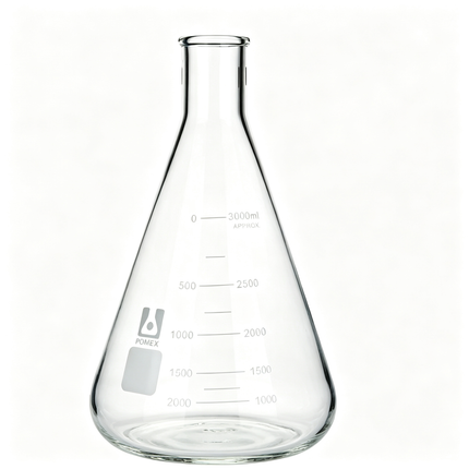 Borosilicate Glass Erlenmeyer Conical Flask Narrow Reinforced Rim Capacity 10ml to 10000ml