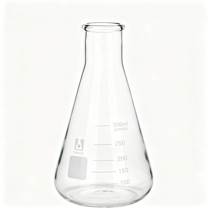 Borosilicate Glass Erlenmeyer Conical Flask Narrow Reinforced Rim Capacity 10ml to 10000ml