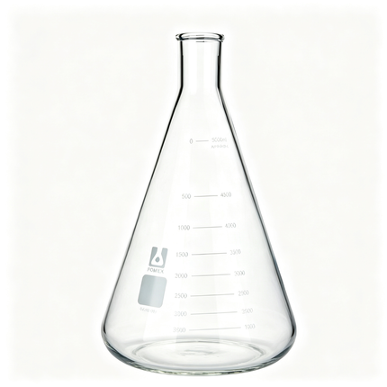 Borosilicate Glass Erlenmeyer Conical Flask Narrow Reinforced Rim Capacity 10ml to 10000ml