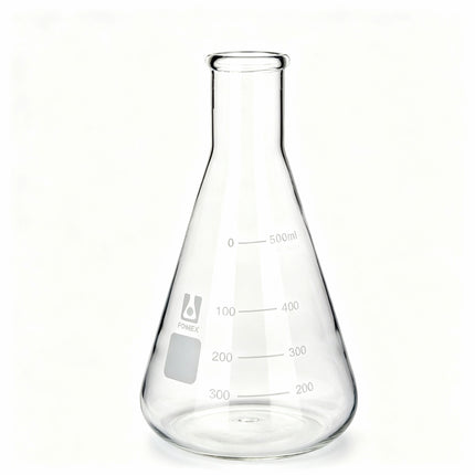 Borosilicate Glass Erlenmeyer Conical Flask Narrow Reinforced Rim Capacity 10ml to 10000ml