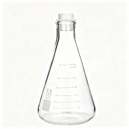 Graduated Laboratory Erlenmeyer Flask Narrow Mouth with Stopper 100ml 250ml 1000ml 5000ml