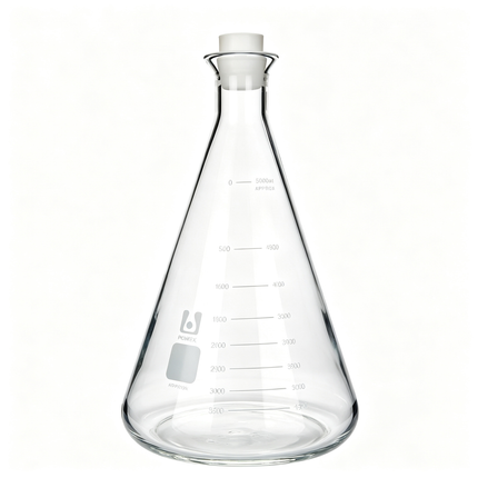 Borosilicate 3.3 Wide Mouth Conical Flask with Stopper 50ml to 5000ml