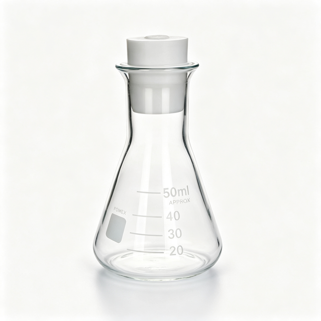 Borosilicate 3.3 Wide Mouth Conical Flask with Stopper 50ml to 5000ml
