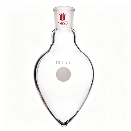 Single Neck Borosilicate Glass Pear Shaped Lab Flask Rotary Evaporator Flask With 14/20 Outer Joint 25ml 50ml 100ml