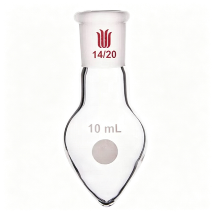 Single Neck Borosilicate Glass Pear Shaped Lab Flask Rotary Evaporator Flask With 14/20 Outer Joint 25ml 50ml 100ml