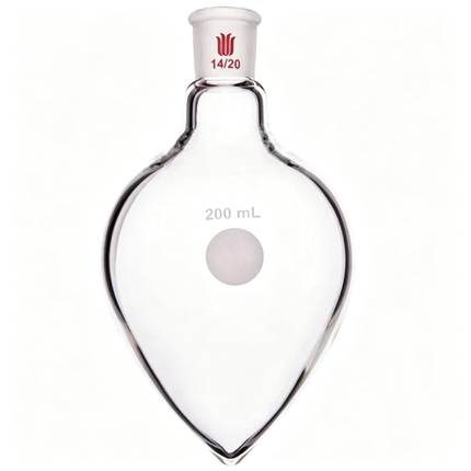 Single Neck Borosilicate Glass Pear Shaped Lab Flask Rotary Evaporator Flask With 14/20 Outer Joint 25ml 50ml 100ml
