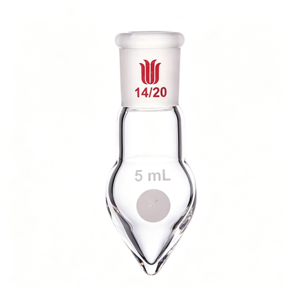 Single Neck Borosilicate Glass Pear Shaped Lab Flask Rotary Evaporator Flask With 14/20 Outer Joint 25ml 50ml 100ml
