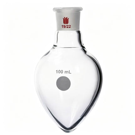 Lab Glassware Pear Shaped Boiling Flask Heavy Wall Recovery with 19/22 Joint