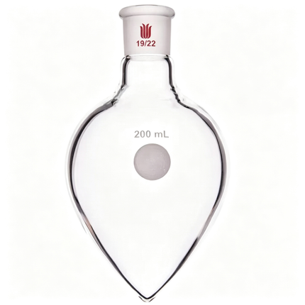 Lab Glassware Pear Shaped Boiling Flask Heavy Wall Recovery with 19/22 Joint