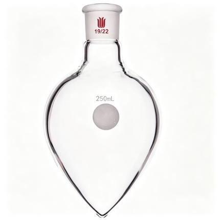 Lab Glassware Pear Shaped Boiling Flask Heavy Wall Recovery with 19/22 Joint